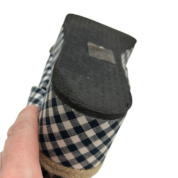 Rag & Bone Checkered Gingham Ankle Strap Megan Platform Sandals 7.5 Blue White - Picture 9 of 16